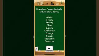 Nouns typically without plural forms 100 noun english education [upl. by Hasty468]