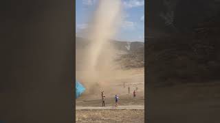 Dust devil outdoors shockingmoment nicaracing mtb mtbracing getoutofmyway tornado watchout [upl. by Naed566]