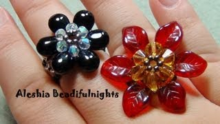 Briolette Flower Beaded Ring amp Pendant Tutorial [upl. by Harrie219]