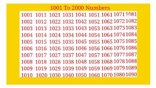 1001 to 2000 ll 1001 to 2000 numbers learn by music on youtube ll 1001 to 2000quot numbers learning💥😎 [upl. by Adnauqal123]