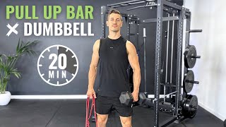 20 MIN PULL UP BAR  DUMBBELL WORKOUT  Follow Along [upl. by Ilesara982]