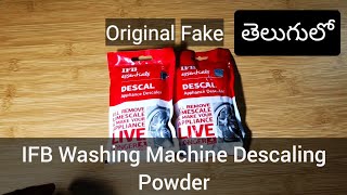 IFB Washing Machine Descaling Powder Original vs Fake  in Telugu [upl. by Dnarb]