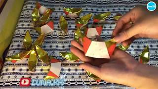 DIY វីធីបត់ដុំមាសក្រដាស Origami Gold Ingot [upl. by Adlanor160]