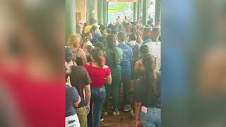 Salvadorans Line Up To Vote For Bukele In Belize [upl. by Esertap]