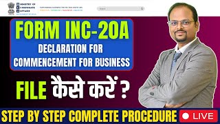 INC 20a Form Filing  INC 20a  INC 20a form filing live 2024  How to File INC 20A in MCA V3 Portal [upl. by Christmann]