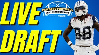 LIVE 50K High Stakes Fantasy Football Draft 12 Team PPR  FFWC Circa LV Championship 2024 [upl. by Alesiram129]