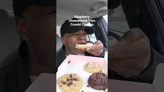 Trying Crumbl Cookies Raspberry Cheesecake crumblcookies crumblcookiereview cookies raspberry [upl. by Calida]