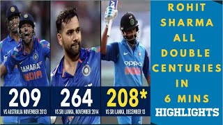 Rohit Sharma ALL Double Centuries HIGHLIGHTS  in 6 mins [upl. by Lowenstern]