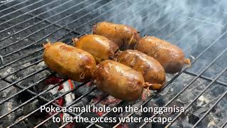 Grilled Cabanatuan Garlic longganisa tutorial [upl. by Fevre]