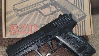 Strength Test Airsoft Spring Type Pistol S2D [upl. by Ahsened508]