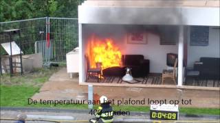 Ontwikkeling brand in woonkamer met een bankstel [upl. by Pylle]