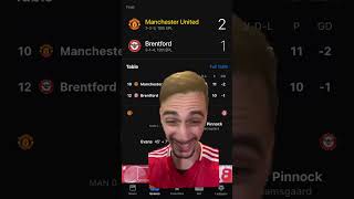 MANCHESTER UNITED 21 BRENTFORD REACTION manchesterunited brentford premierleague [upl. by Borden973]