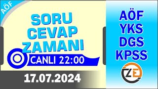 AÖF 17 07 2024 Canlı  Soru Cevap Zamanı  Açıköğretim DGS KPSS YKS Tercih [upl. by Bonilla]