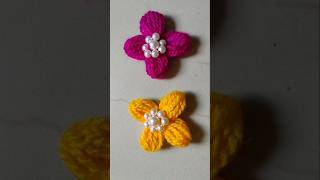 Flower design with bottle cap Hand Embroidery woolcraft shorts trending [upl. by Changaris]