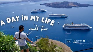 The coastal town of Santorini Greece  walk tour  July 2023  part 1 [upl. by Dranyar]