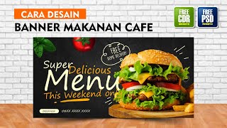 Belajar desain coreldraw membuat banner makanan cafe [upl. by Jauch]