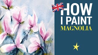 Magnolias in watercolor  ENGLISH VERSION [upl. by Arlette]