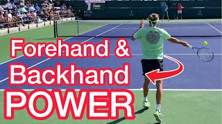 How To Add Power To Your Forehand amp Backhand Tennis Technique Explained [upl. by Battista]