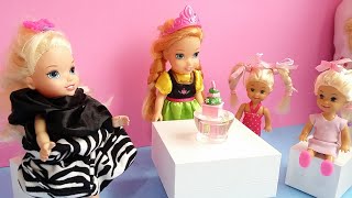 Come play with us  Birthday Gifts  Elsa amp Anna toddlers  fun  party cake Barbie dolls crafts [upl. by Monah]