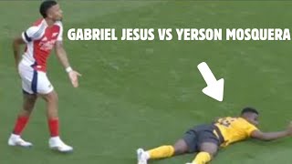 Gabriel Jesus vs Yerson Mosquera grabbing buttock in Arsenal vs Wolves highlights [upl. by Rosenblum885]