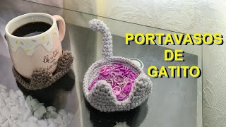 🐈‍⬛TEJI ESTE HERMOSO PORTAVASOS DE GATITO EN POCOS MINUTOS  CROCHETIPS🐈‍⬛ [upl. by Forrest375]