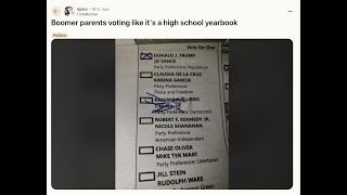 Boomer parents voting like its a high school yearbook  Podcast [upl. by Nonnahc]