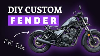 Honda Rebel 500 Modification DIY Custom Bobber Fender from PVC Tube [upl. by Nomelihp743]