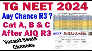 TG NEET 2024 MBBS Any Chance R3   TG NEET 2024 IN CAT A AND MGT AFTER AIQ R3 allotment [upl. by Doughman]