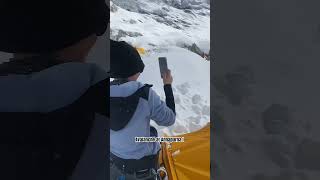 Huge Avalanche at Mt Annapurna I that nearly engulfed the tent [upl. by Anaila167]