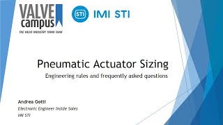 VALVEcampus Webinar Pneumatic Actuator sizing [upl. by Aicilla]