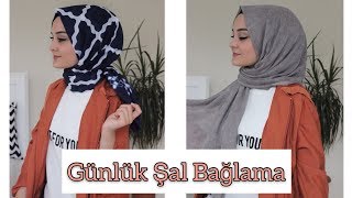 ŞAL BAĞLAMAİğnesiz Kolay Şal BağlamaHijab Tutorial [upl. by Volding]