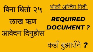 ३ प्रतिशत ब्याजदमा २५ लाख लोन  Start Up Karja 2080  Required Document List [upl. by Holbrook]