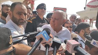 Alhamdulillah Mubarak ho responds Farooq Abdullah to a question on Jamaat rally in Budgam [upl. by Zeugirdor]