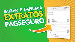 Como baixar e imprimir extratos do Pagbank Pagseguro [upl. by Tarttan422]