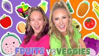 FRUITS 🍌🍊🍒 VS VEGETABLES 🌽🍅🥦 LEARNING EXPRESS SHOPPING CHALLENGE [upl. by Eciruam659]