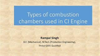 Type of combustion chamber used in CI engine [upl. by Jorin]