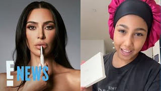 North West Gives BRUTALLY HONEST Review of Mom Kim Kardashian’s Makeup Line  E News [upl. by Astrix]