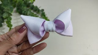 HOW TO MAKE A BOW  TUTORIAL MEMBUAT PITA GROSGRAIN diy handmade craft tutorial [upl. by Bevis8]