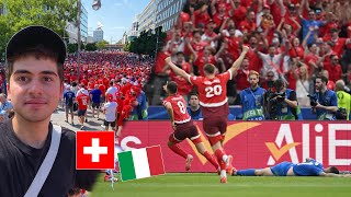 SCHWEIZ FEIERT🥳🇨🇭Fanmarsch🔥 SCHWEIZ vs ITALIEN🇨🇭🇮🇹  EMStadionvlog [upl. by Aikrehs]