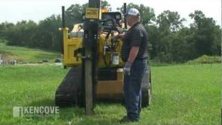 Kiwi Skid Steer SelfContained Post Driver [upl. by Eiresed]