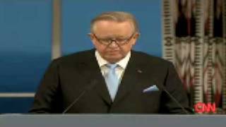 President Martti Ahtisaari accepts the Nobel Peace Prize [upl. by Okir]