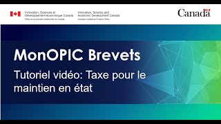 MonOPIC Brevets  Taxe pour la maintien en état [upl. by Mickelson33]