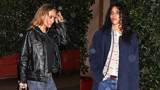 Lily Rose Depp and her girlfriend 070 Shake enjoyed a dinner date at Giorgio Baldi [upl. by Buote732]