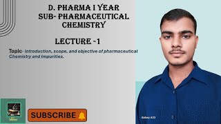 Pharmaceutical chemistry  Lecture 1  Introduction scope And Objective  Impurities E I tutorial [upl. by Gridley931]