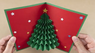 pop up Christmas tree 🎄 how to make easy Christmas card [upl. by Melonie695]