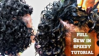 HOW TO DO A FULL SEW IN WEAVE WITH INVISIBLE PART NO CLOSURE NO LEAVE OUT USING CURLY HAIR [upl. by Adnim]