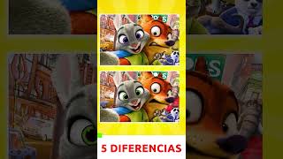 🔥 Encuentra las 5 DIFERENCIAS 🌟 ZOOTOPIA ✅ shorts short zootopia viralvideo [upl. by Akkinahs]