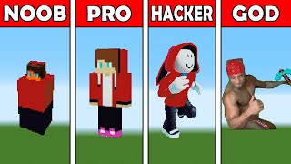 Pixel Art NOOB vs PRO vs HACKER vs GOD JJ in Minecraft [upl. by Htebazil744]