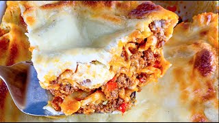 Lasagna with Bechamel Sauce  Easy Homemade No Boil Lasagna with Cheese Sauce  Lets Eat Cuisine [upl. by Terej]