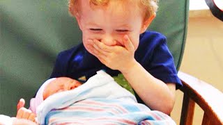 Legendary Moments When Kids Meet Newborn Babies  Funny Baby Siblings 2 [upl. by Patsy]